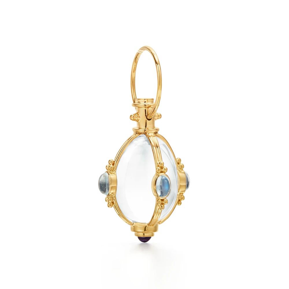 Temple St. Clair 18k Yellow Gold Blue Moonstone Cabochon Amulet